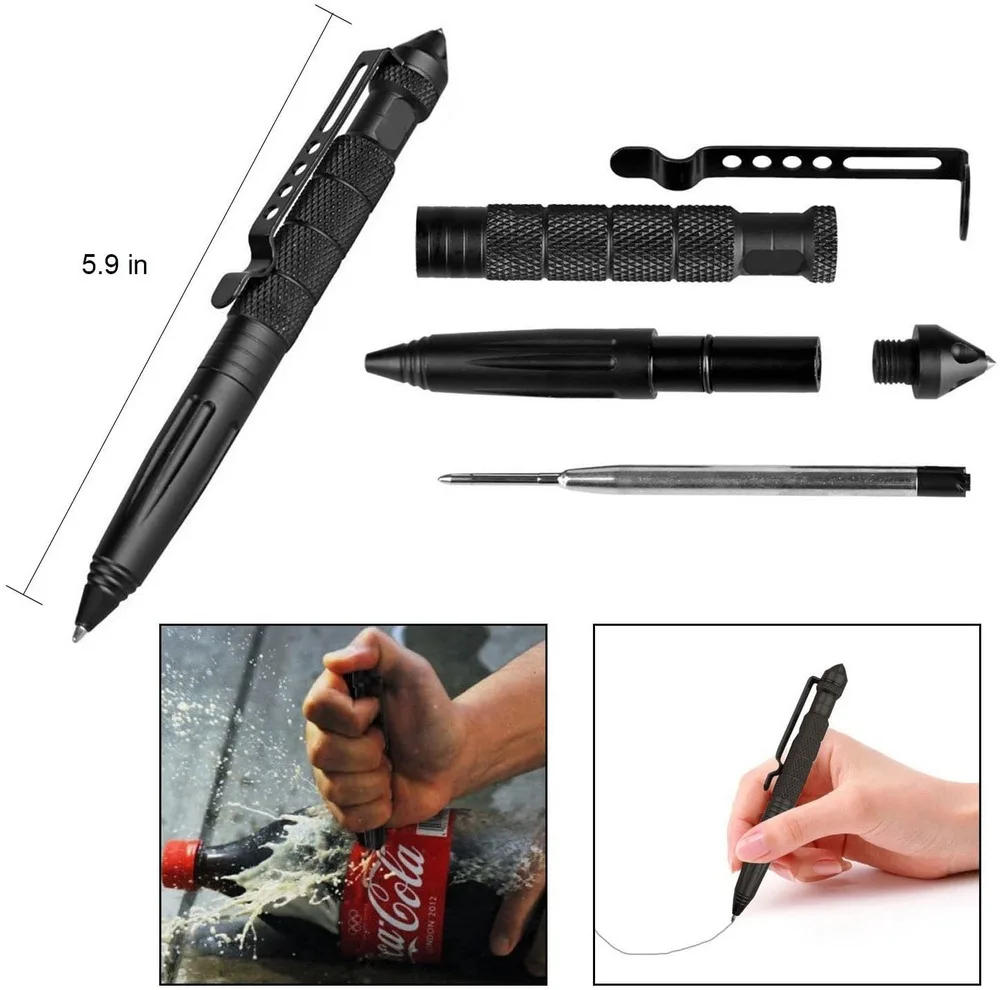 Description Picture 3 of itemPortable Tactical Pen Self Defense Pen Aviation Aluminum Emergency Glass Breaker Pen Security Protection Survival EDC Multitool
