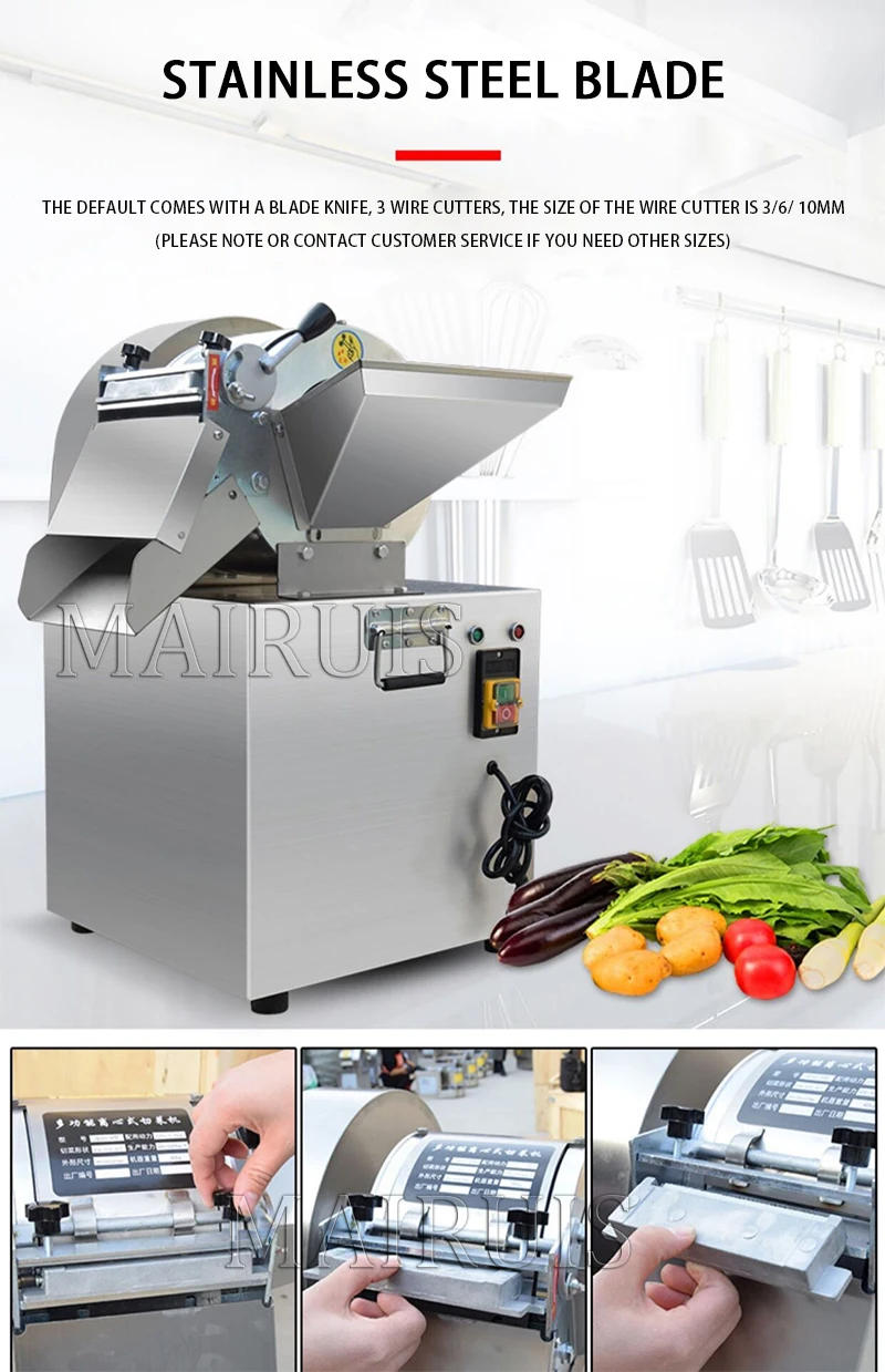 Description Picture 4 of itemRestaurant Electric Vegetable Slicer Electric Apple Onion Fruit And Vegetable Chopper Slicer Cutter Machine