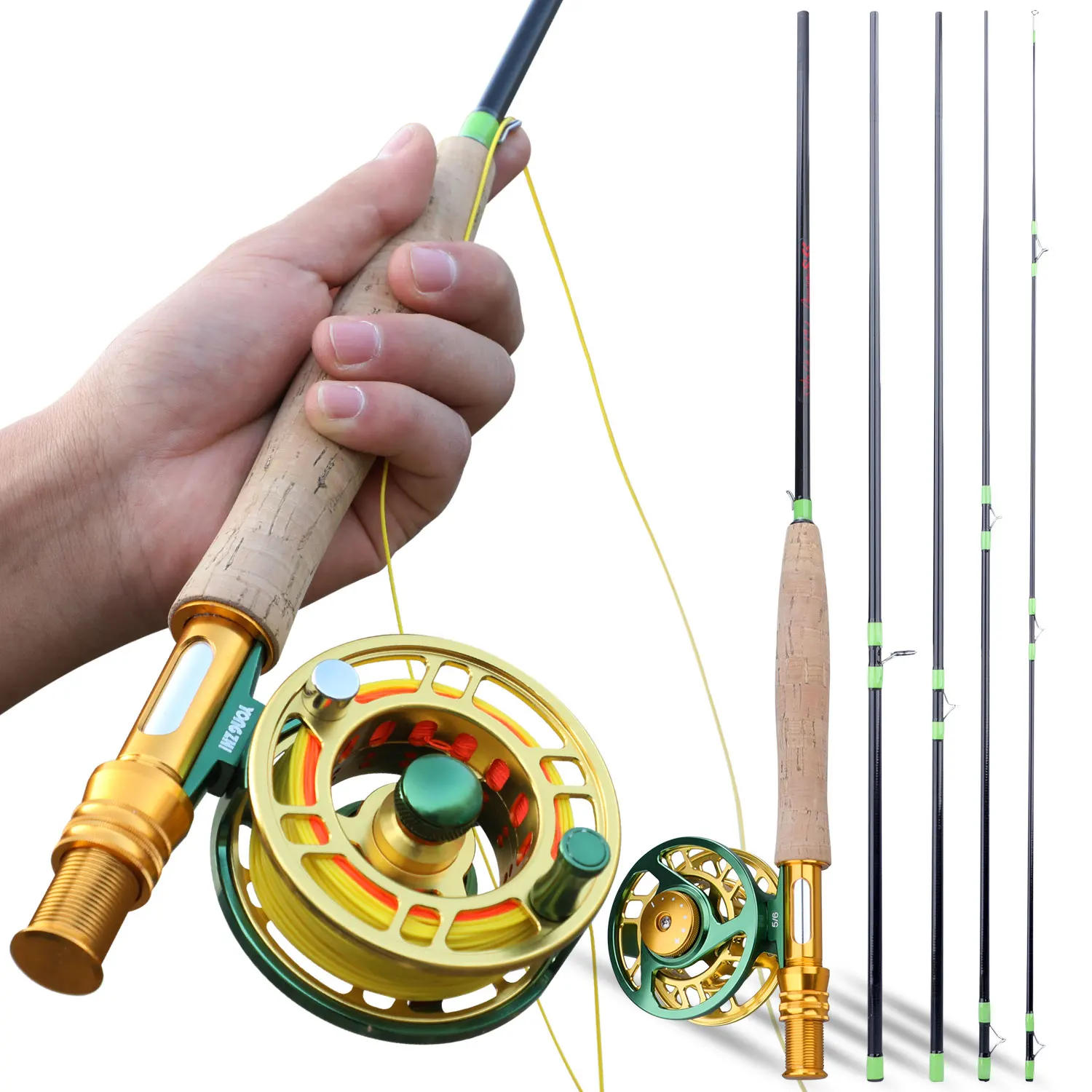 Description Picture 2 of itemSougayilang Fly Fishing Rod and Reel Full Kit 5sections Carbon Fly Fishing Rod and 5/6 Reel Perch Fly Fishing Suitable for Pesca
