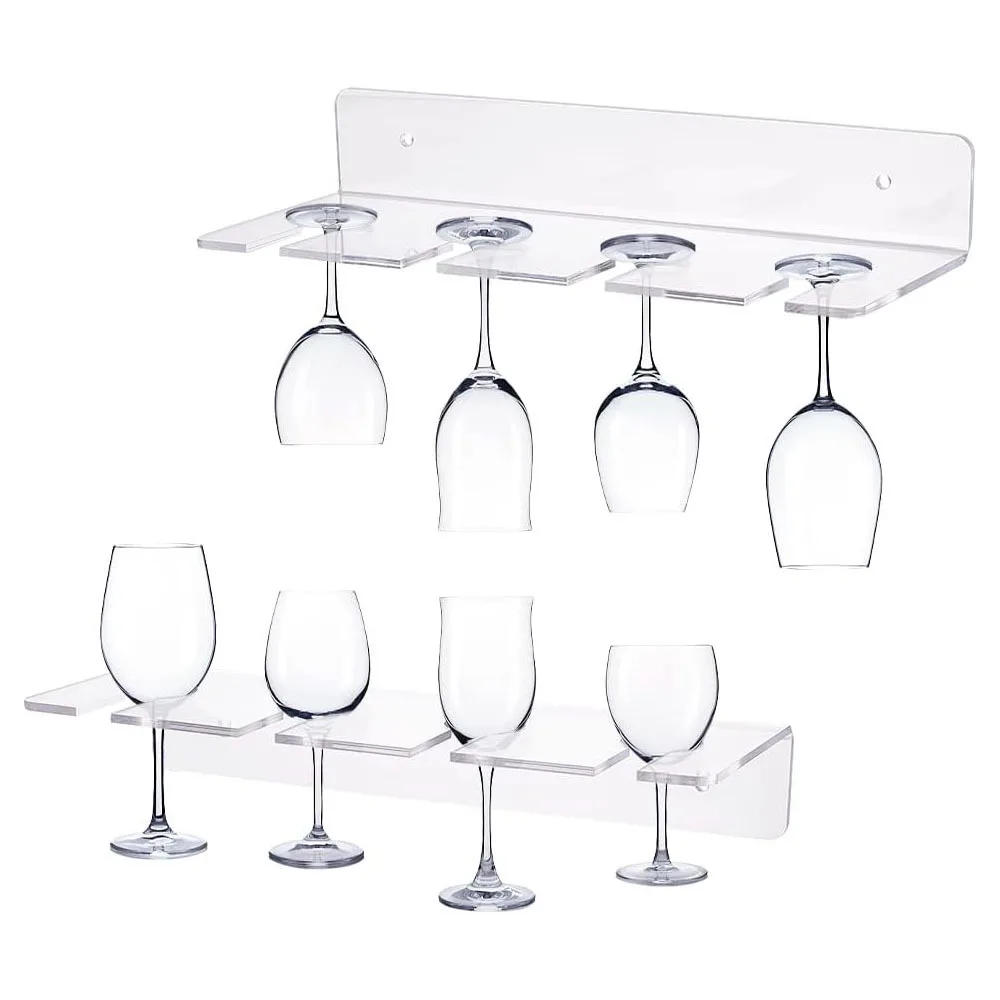 Description Picture 2 of itemWine Glass Holder Racks Tableware Under Cabinet Wine Glass Holder Wall Mounted Storage Hanging Rack Kitchen Cabinets Organizer