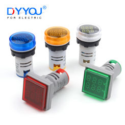 DIY YOU 22mm Square/Round LED Digital Voltmeter Hertz Meters 0-99HZ Voltage Frequency Meter Volt Tester Detecto AC 50V-500V