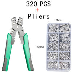 320pcs Crimp Terminal Kit with Electrical Connector U/O Splicing Termination 2.8/4.8/6.3mm Wire Connector Cable Termination Plie