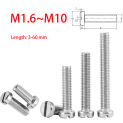 1-50pcs M1.6 M2 M2.5 M3 M4 M5 M6 M8 M10 304 A2-70 Stainless Steel GB65 Slotted Cap Head Slot Column Round Cheese Head Screw Bolt