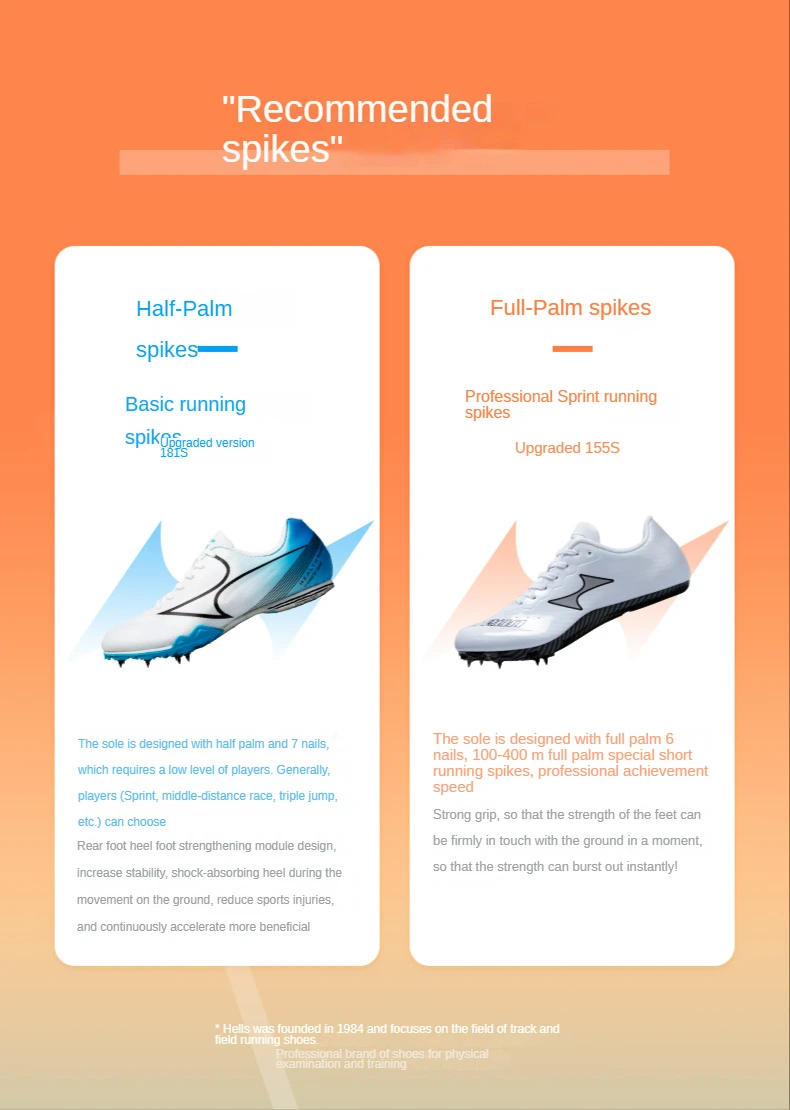 Description Picture 6 of itemHealth Middle Short Distance Spike Running Shoes Student Track and Field Competition Professional Sprint Long Jump Nail Shoes