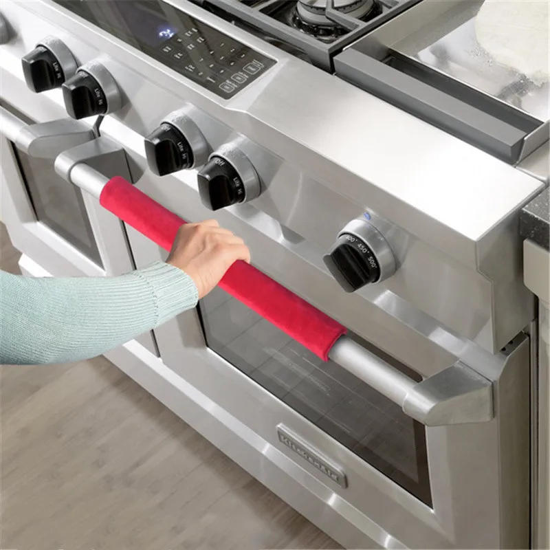 Description Picture 5 of item2Pcs Refrigerator Door Handle Cover Kitchen Appliance Decor Handles Antiskid Protector Gloves Fridge Oven Keep off Fingerprints