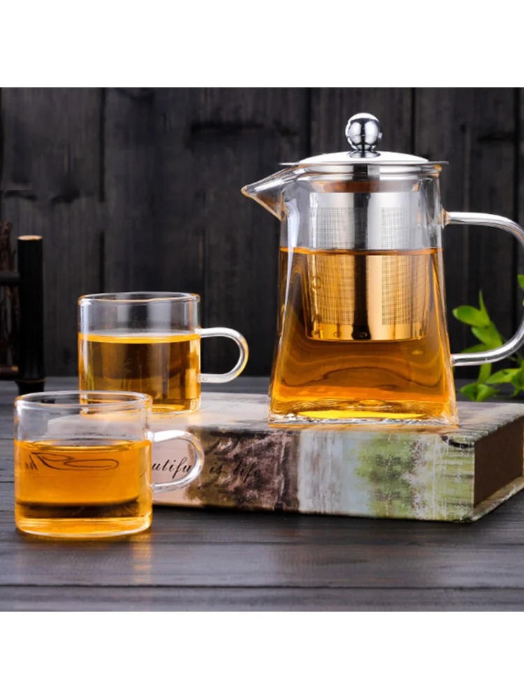 Description Picture 2 of itemGlass Teapot with Infuser Tea Set Kettle Maker Infusers Jug Teaware Kitchen Dining Bar Home Tea Kit  Glass Teapot  Samovar