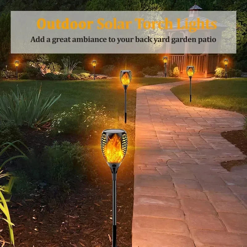 Description Picture 5 of item1/2/4PCS Solar Flame Lights Torch Flickering Light Waterproof Garden Decoration Outdoor Lawn Tiki Led Path Yard Patio Floor Lamp