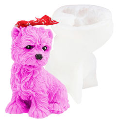3D Poodle Puppy Scented Candle Silicone Mold Cute Dog Cat Soap Resin Plaster Ice Cube Mould Candle Making Kit Home Decor Gifts