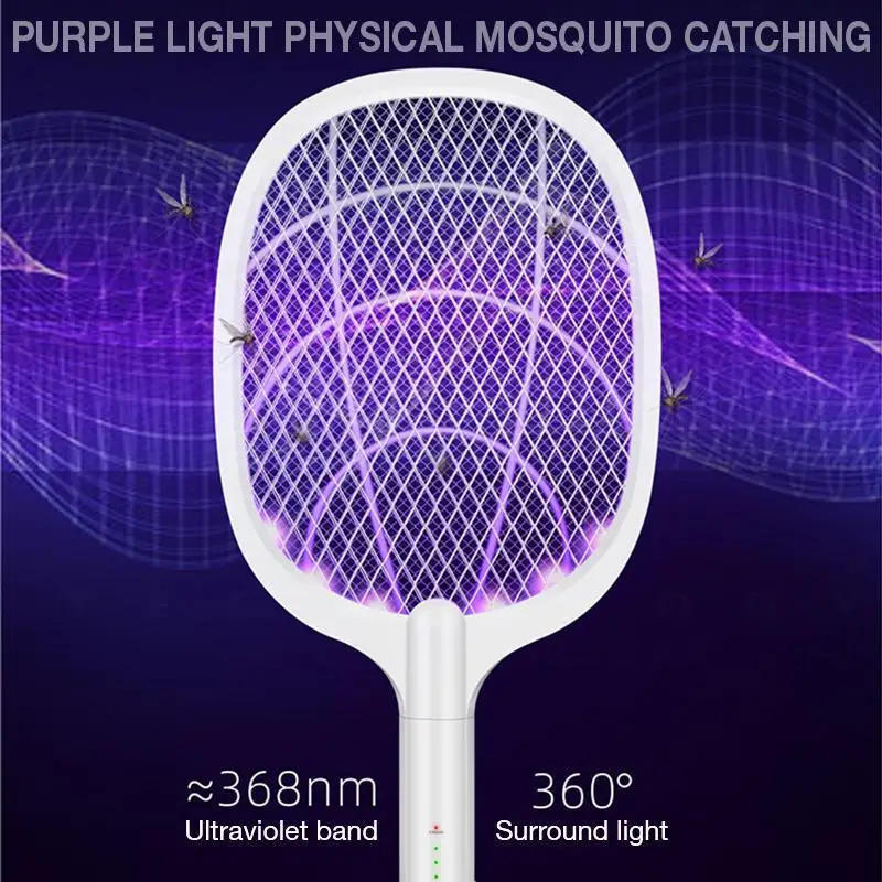 Description Picture 5 of itemUSB Electric Shock Mosquito Lamp Portable Handheld USB Charging Fly Swatter Electric Shock Triple-layer Mesh Lamp Home Tools
