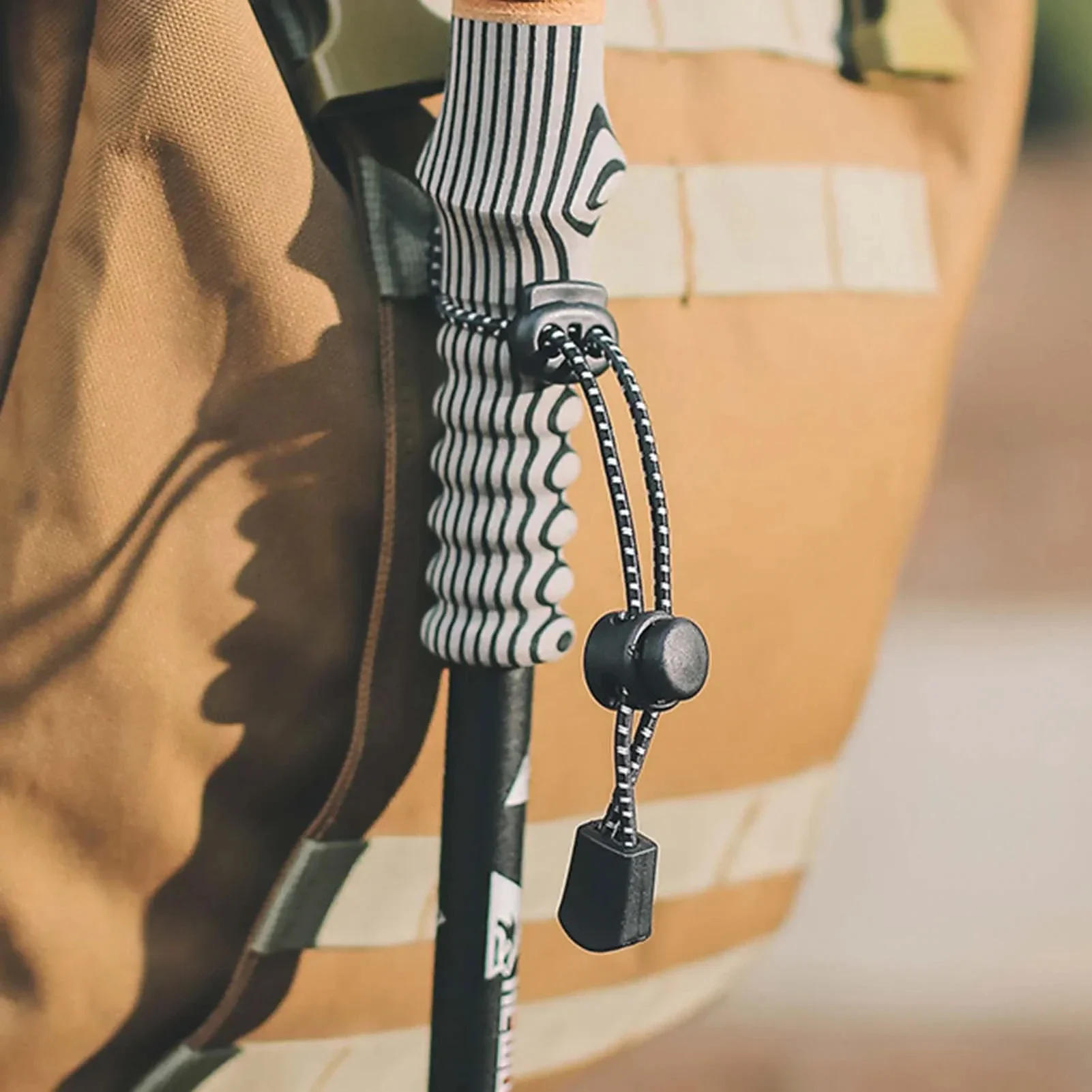 Description Picture 6 of itemBackpack Rope Buckle Securing Fixing Hiking Stick Walking Pole Elastic Cord for Mountaineering Backpack Climbing Accessories