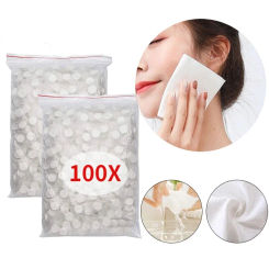 100pcs Portable Compressed Towel Non-Woven Disposable Face Cleaning Soft Compressed Hand Wipe Towel Makeup Wipes