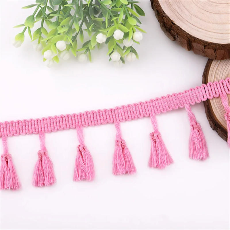 Description Picture 6 of item1-40 yards 4cm Lace Trim Sewing Ribbon Tassel Fringe Cotton Ethnic Latin Dress Stage Garment Curtain Decorative DIY Accessories