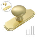 Zinc Alloy Cabinet Knobs With Backplate Dresser Door Drawer Handle Pulls 4Pcs/Set