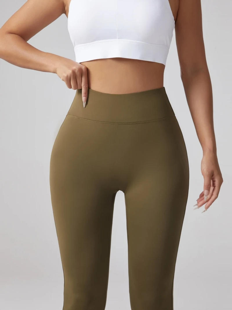 Description Picture 6 of itemWholesale High Waist Elastic Running Sports Tights Iconic Brand Buttocks Lifting Leggings Pockets Solid Spandex Yoga Pants for Women