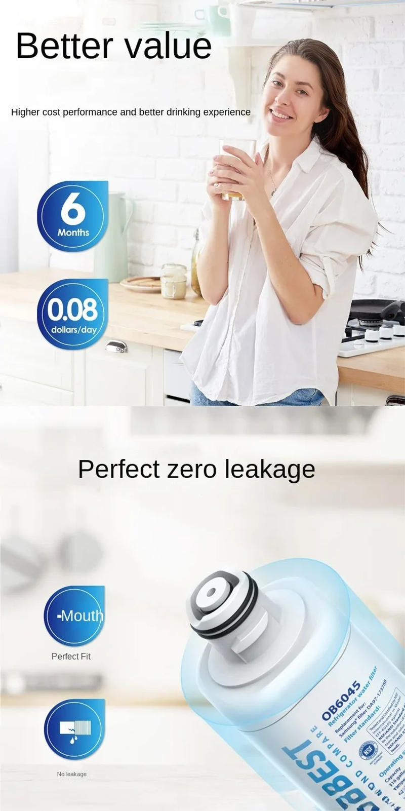 Description Picture 5 of itemDA97-17376B Refrigerator Water Filter Replacement Compatible with HAF-QIN EXP DA97-08006C RF23M8070SG SR