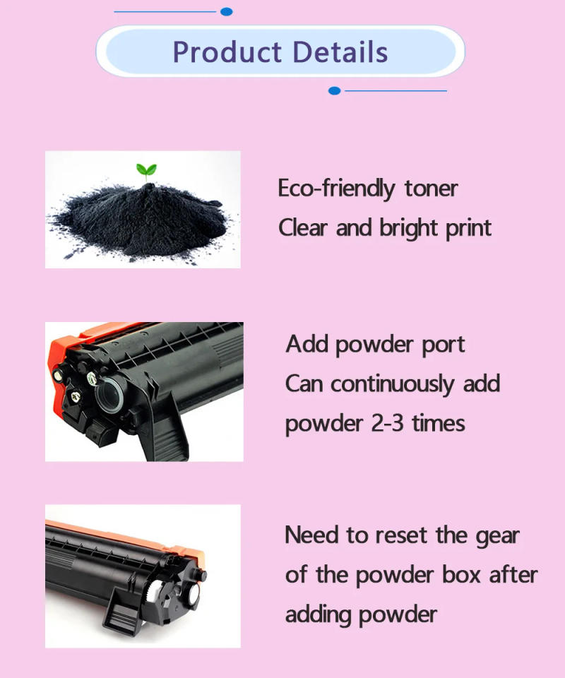 Description Picture 5 of itemTN760 TN2450 TN2445 TN2420 TN2421 Toner powder for For Brother HL-L2310D HL-L2350DN HL-L2370DN HL-L2375DW HL-L2395DW MFC-L2713DW