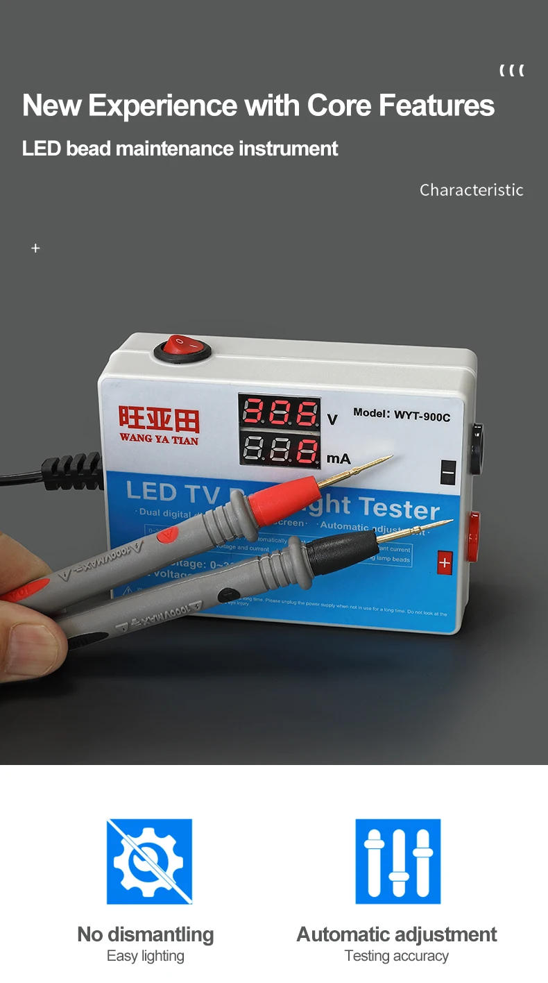 Description Picture 4 of itemLED tester  0-300V Output LED TV Backlight Tester Multipurpose LED Strips Beads Test Tool Measurement Instruments Gift Crowbar