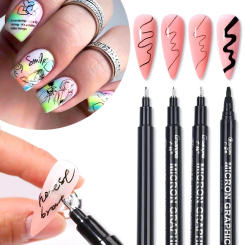 Black Nail Art Graffiti Pen For 3D Nail Art DIY Polish Pen Paint Liner Pens Manicure Nail Design Painting Tools Nails Brush