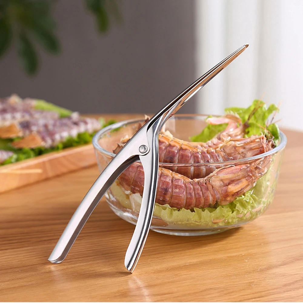 Description Picture 2 of itemShrimp Peeler Stainless Steel Prawn Shrimp Peeling Plier Deveiners Kitchen Crayfish Shrimp Stripping Peelers Peel Seafood Tools