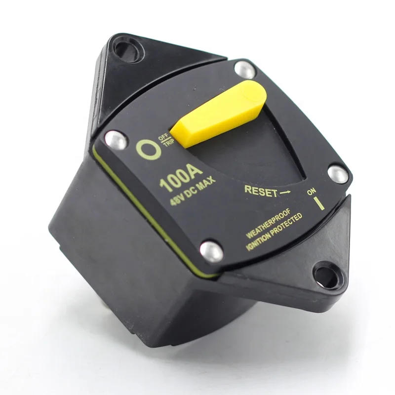 Description Picture 6 of item50A 60A 100A 150A 200A 300A 48V DC Surface Mount Solar System Audio Recovery Fuse Circuit Breaker