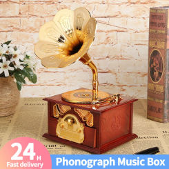 Antique Classical Retro Horn Gramophone Music Box Antique Classical Retro Gramophone Music Box Home Decoration Gift