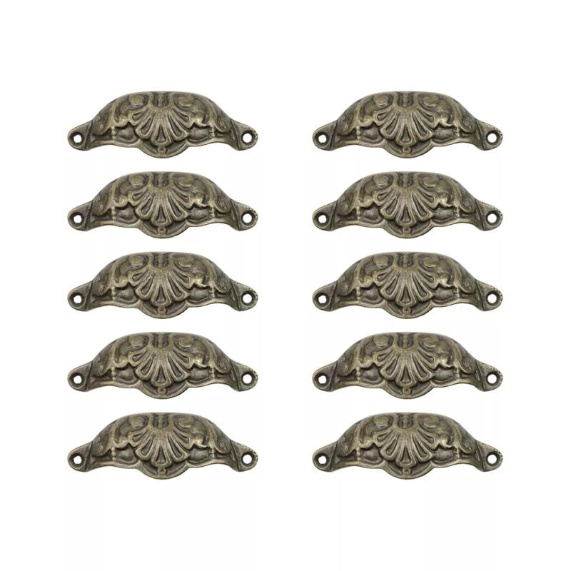 Description Picture 5 of item10pcs Door Handle Cup Puller Shell Shape Handle Pull Knobs With Mounting Screws For Cabinet Box Knobs For Home Decoration