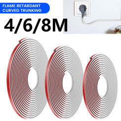 Wall Cord Hider Self Adhesive Cover Hider 4/6/8 Meter Adhesive Wall Cable Concealer Flexible Cable Hider Cover White for Hiding