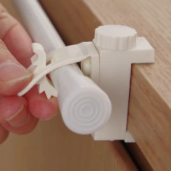 Curtain Towel Rod Fixing Clip Household Multifunction Telescopic Crossbar End Fixator Without Punching Adjust Rods Hanging Hook