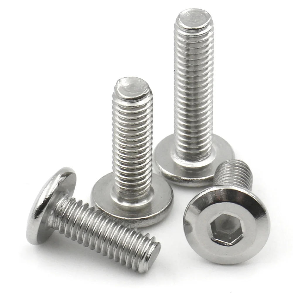 Description Picture 2 of item50 / 10 / 5 M3 M4 M5 M6 M8 304 Stainless Steel Flat Hex Hexagon Large Furniture Socket Rivet Screw Joint Connect Allen Head Bolt