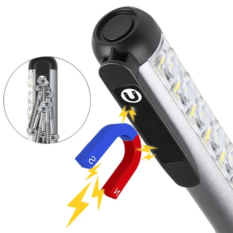 Description Picture 2 of itemPowerful LED Flashlight USB Rechargeable Pocket-sized Emergency Flashlights Waterproof Torch with COB Side Lights Clip
