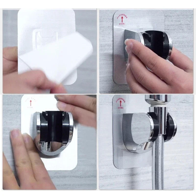 Description Picture 6 of item1pc Shower Head Holder No Drilling Bathroom Wall Mount Adjustable Suction Bracket Hand Shower Suction Cup Holder