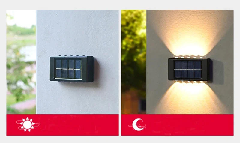 Description Picture 5 of item10LED Outdoor Solar Lights Wall Lamp Waterproof Yard Landscape Street Sunlight Lamp Energy Saving Staircase Garden Fence Lights