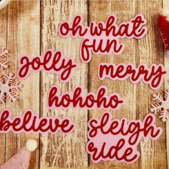 KSCRAFT New Christmas Shadow Words Metal Cutting Dies Stencils for DIY Scrapbooking Decorative Embossing DIY Paper Cards