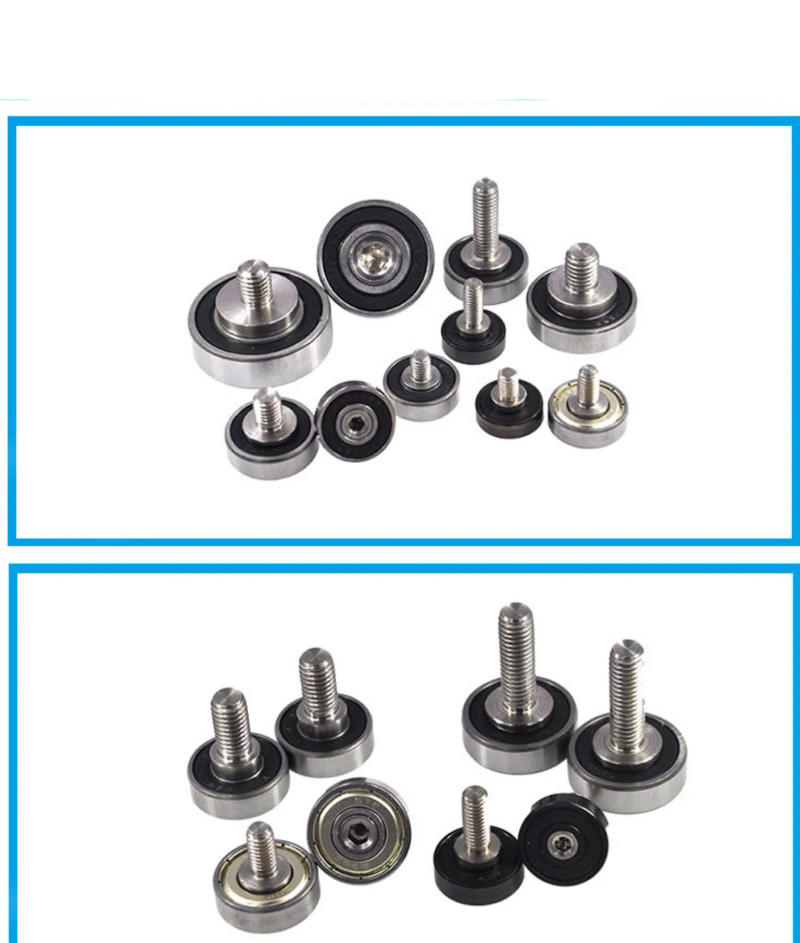 Description Picture 6 of item10pcs Stainless Steel External Thread Bearing Pulley with Bolt Metal Roller Guide Wheel Drawer Track Wheel Furniture Hardware