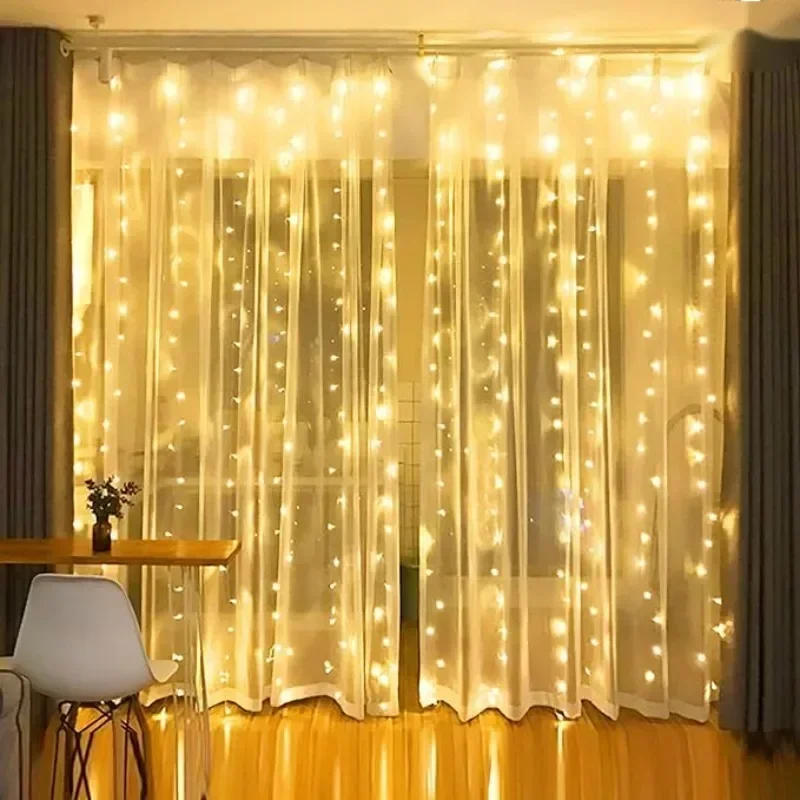 Description Picture 4 of itemLED String Lights Christmas Decoration Remote Control USB Wedding Garland Curtain 3M Lamp Holiday For Bedroom Bulb Outdoor Fairy