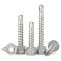 150pcs 410 Stainless Steel External Hexagonal Drill Tail Screws Stainless Steel Self Tapping TEK Screw Series #8