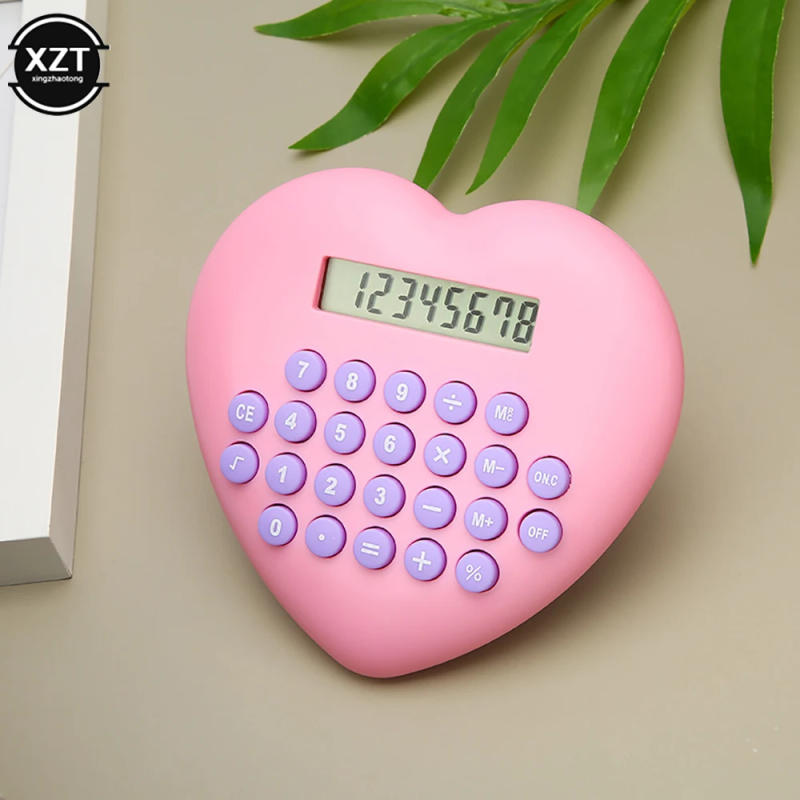 Description Picture 4 of itemCreative Heart Shape Calculator Multi-function 8-bit Calculator Student Stationery Supplies School Office