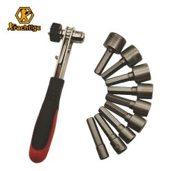 Krachtige 9Pcs Power Nut Driver Socket Wrench 5 6 7 8 9 10 11 12 13 mm Hex Shank Adapter + 1/4 Ratchet Wrench Drill Screw Tools
