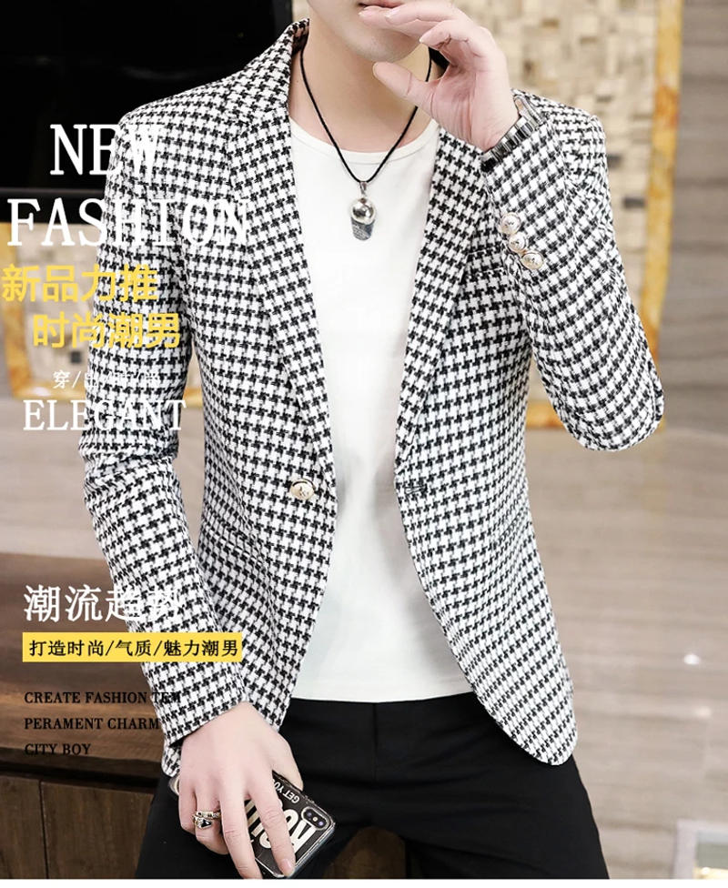 Description Picture 3 of item2024 High-quality Fashion Handsome Autumn and Spring New Suit Men's Young Suit Men Korean Version Slim-fit Fashionable Coat