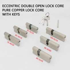 Indoor door lock replacement core Bedroom door lock core Pure copper double opening eccentric key lock 60mm 65mm 70mm 85mm 90mm