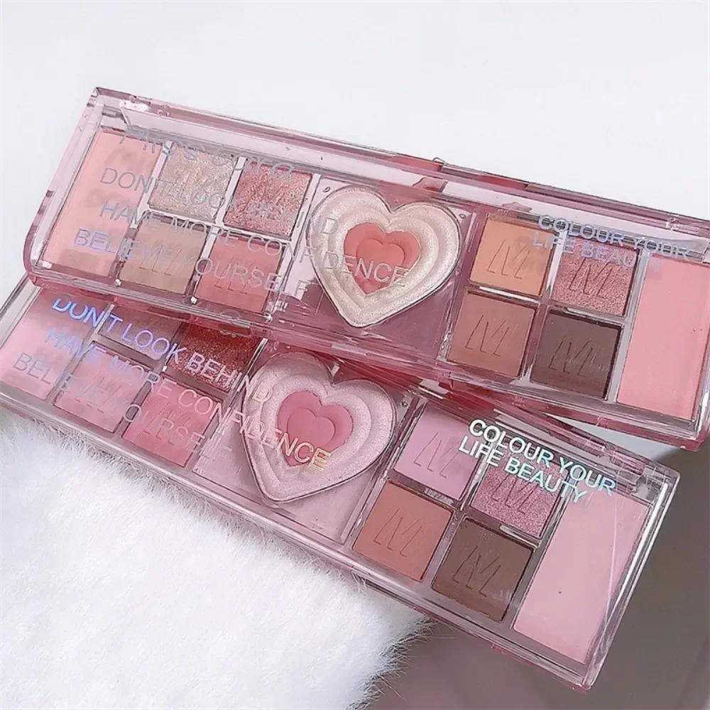 Description Picture 4 of item12Colors Love Heart Pink Eyeshadow Palette Natural Cool Tone Low Saturation Matte Eye Shadow Pallet Brown Korean Makeup Cosmetic
