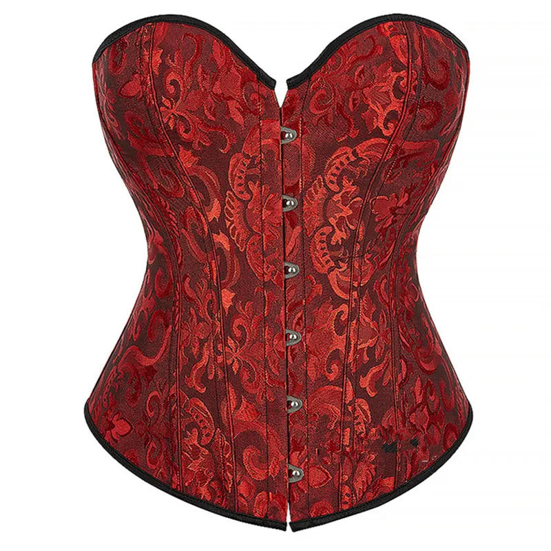 Description Picture 6 of itemSexy Vintage Victorian Slimming Body Shaper Corset and Bustier Brocade Jacquard Flower Women Burlesque Overbust Corselet