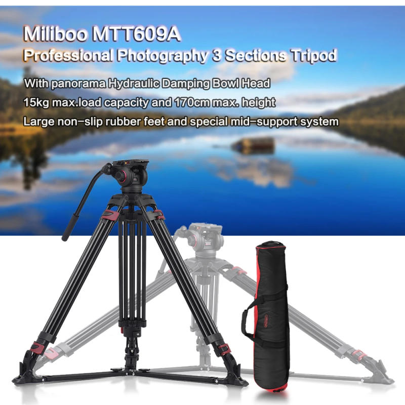 Description Picture 5 of itemMiliboo MTT609A Professional Photography Tripod Aluminum Alloy for Canon Nikon Sony DSLR Cameras Camcorders трипод для камеры