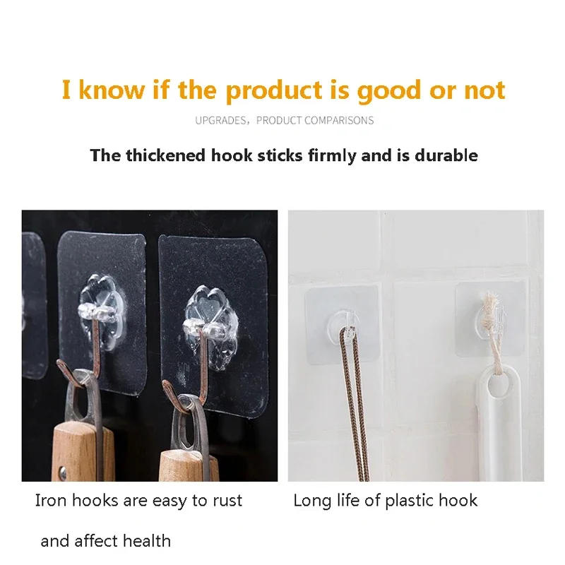 Description Picture 4 of itemTransparent Wall Hook hanger Strong Self Adhesive Door Wall Hanger Hook Suction Heavy Load Rack Cup Sucker for Kitchen Bathroom