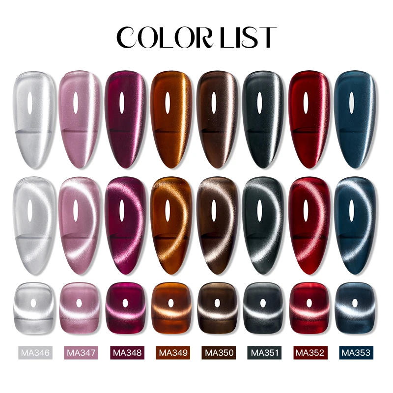 Description Picture 4 of itemMEET ACROSS Silver Moonlight Magnetic Gel Nail Polish Sparkling Cat Eye Effect Soak Off Gel Semi-Permanent nail polish Nail Art