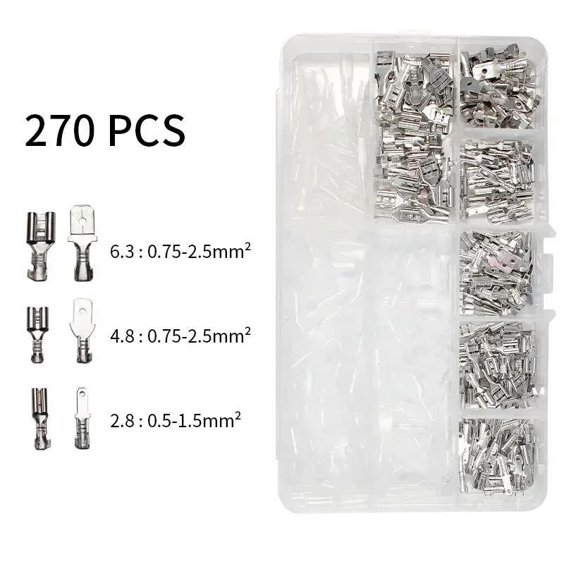 Description Picture 3 of itemMale Female Wire Box Insulated Cable Macho Connector 2.8/6.3mm Electrical Crimp Terminals Termin Spade Connectors Assorted Kit