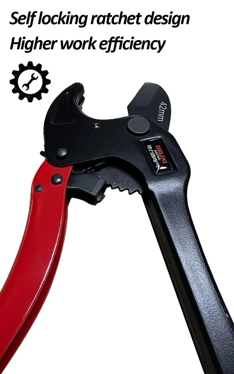 Description Picture 6 of itemDELIXI ELECTRIC Pipe Cutter,Pipe Scissors SK5 Material Ratchet Cutter PVC/PU/PP/PE Hose Cutting Hand Tool,for Plumber,Homeowners