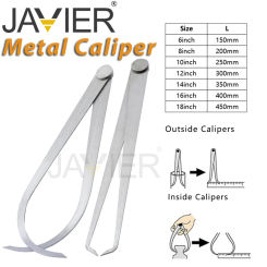 2pcs Calipers 150-450mm Metal caliper Firm Joint Inside and Outside Caliper Carbon Steel Machinist Carving Measurement Tool