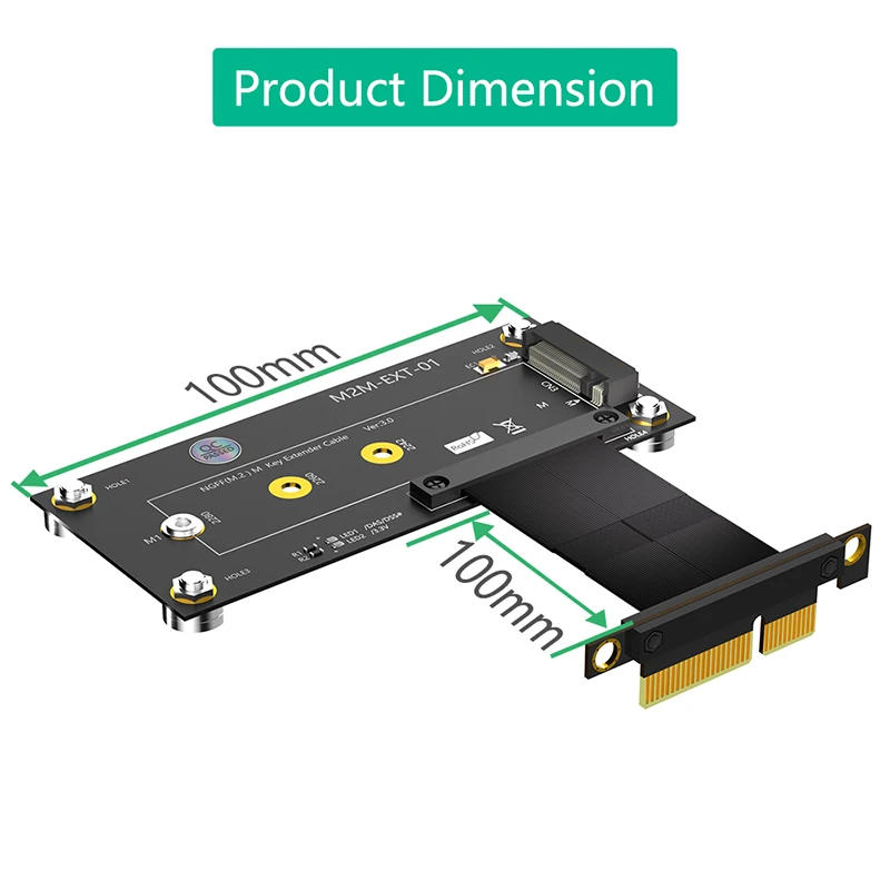 Description Picture 5 of item10cm M.2 NVME Key M to PCI Express X4 Extension Cable Expansion Board with Magnetic Pad Supports 2230 2242 2260 2280 M2 NVME SSD