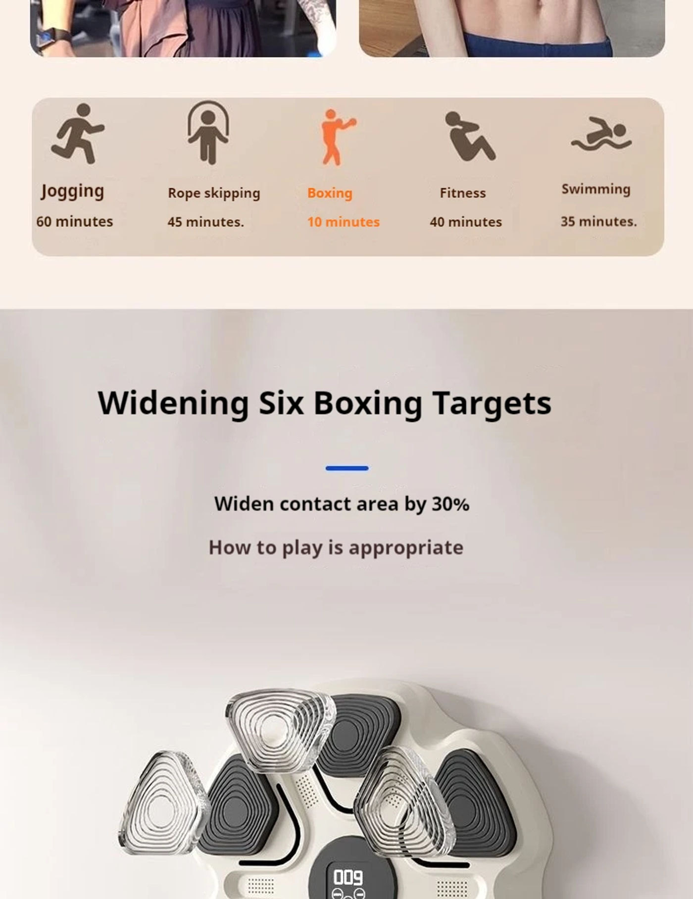 Description Picture 4 of itemIntelligent Bluetooth music boxing wall target fitness exercise training equipment, children's and adult boxing machines
